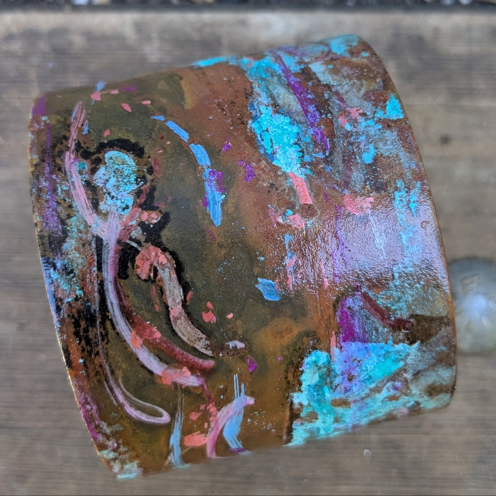 Wide Rustic Cuff Bracelet